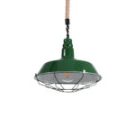GLOBOSTAR® CRANE 01408 Vintage Κρεμαστό Φωτιστικό Οροφής με Ντουί 1 x E27 AC 220-240V IP20 - Πράσινο & Μπεζ - Μ36 x Π36 x Y31cm - Image 2