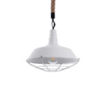 GLOBOSTAR® CRANE 01409 Vintage Κρεμαστό Φωτιστικό Οροφής με Ντουί 1 x E27 AC 220-240V IP20 - Λευκό & Μπεζ - Μ36 x Π36 x Υ31cm - Image 2
