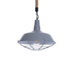 GLOBOSTAR® CRANE 01411 Vintage Κρεμαστό Φωτιστικό Οροφής με Ντουί 1 x E27 AC 220-240V IP20 - Γκρι & Μπεζ - Μ36 x Π36 x Y31cm - Image 2