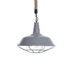 GLOBOSTAR® CRANE 01411 Vintage Κρεμαστό Φωτιστικό Οροφής με Ντουί 1 x E27 AC 220-240V IP20 - Γκρι & Μπεζ - Μ36 x Π36 x Y31cm - Image 5