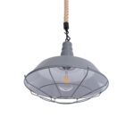 GLOBOSTAR® CRANE 01411 Vintage Κρεμαστό Φωτιστικό Οροφής με Ντουί 1 x E27 AC 220-240V IP20 - Γκρι & Μπεζ - Μ36 x Π36 x Y31cm - Image 6