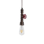 GLOBOSTAR® SPIGOT 01413 Vintage Κρεμαστό Φωτιστικό Οροφής με Ντουί 1 x E27 AC 220-240V IP20 - Χάλκινο & Κόκκινο - Μ5 x Π5 x Y20cm - Image 5