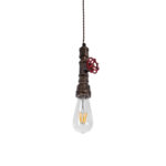 GLOBOSTAR® SPIGOT 01413 Vintage Κρεμαστό Φωτιστικό Οροφής με Ντουί 1 x E27 AC 220-240V IP20 - Χάλκινο & Κόκκινο - Μ5 x Π5 x Y20cm - Image 6