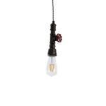 GLOBOSTAR® SPIGOT 01414 Vintage Κρεμαστό Φωτιστικό Οροφής με Ντουί 1 x E27 AC 220-240V IP20 - Καφέ & Κόκκινο - Μ5 x Π5 x Y20cm - Image 2