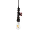 GLOBOSTAR® SPIGOT 01414 Vintage Κρεμαστό Φωτιστικό Οροφής με Ντουί 1 x E27 AC 220-240V IP20 - Καφέ & Κόκκινο - Μ5 x Π5 x Y20cm - Image 5