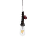 GLOBOSTAR® SPIGOT 01414 Vintage Κρεμαστό Φωτιστικό Οροφής με Ντουί 1 x E27 AC 220-240V IP20 - Καφέ & Κόκκινο - Μ5 x Π5 x Y20cm - Image 6