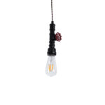 GLOBOSTAR® SPIGOT 01415 Vintage Κρεμαστό Φωτιστικό Οροφής με Ντουί 1 x E27 AC 220-240V IP20 - Μαύρο & Κόκκινο - Μ5 x Π5 x Y20cm - Image 2