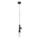 GLOBOSTAR® SPIGOT 01415 Vintage Κρεμαστό Φωτιστικό Οροφής με Ντουί 1 x E27 AC 220-240V IP20 - Μαύρο & Κόκκινο - Μ5 x Π5 x Y20cm - Image 4