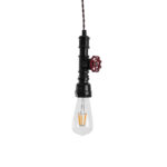GLOBOSTAR® SPIGOT 01415 Vintage Κρεμαστό Φωτιστικό Οροφής με Ντουί 1 x E27 AC 220-240V IP20 - Μαύρο & Κόκκινο - Μ5 x Π5 x Y20cm - Image 5