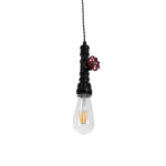 GLOBOSTAR® SPIGOT 01415 Vintage Κρεμαστό Φωτιστικό Οροφής με Ντουί 1 x E27 AC 220-240V IP20 - Μαύρο & Κόκκινο - Μ5 x Π5 x Y20cm - Image 6