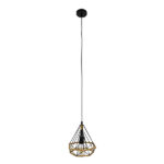 GLOBOSTAR® FLUTED 01421 Vintage Κρεμαστό Φωτιστικό Οροφής με Ντουί 1 x E27 AC 220-240V IP20 - Μαύρο & Μπεζ - Μ25 x Π25 x Y24cm - Image 2