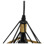GLOBOSTAR® FLUTED 01421 Vintage Κρεμαστό Φωτιστικό Οροφής με Ντουί 1 x E27 AC 220-240V IP20 - Μαύρο & Μπεζ - Μ25 x Π25 x Y24cm - Image 6