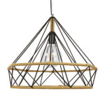 GLOBOSTAR® FLUTED 01422 Vintage Κρεμαστό Φωτιστικό Οροφής με Ντουί 1 x E27 AC 220-240V IP20 - Μαύρο & Μπεζ - Μ50 x Π50 x Y44cm - Image 3