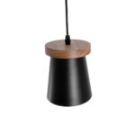 GLOBOSTAR® LANA 01424 Μοντέρνο Κρεμαστό Φωτιστικό Οροφής με Ντουί 1 x E27 AC 220-240V IP20 - Μαύρο & Καφέ - Μ13 x Π13 x Y17cm - Image 6