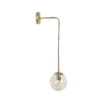 GLOBOSTAR® MADISON 01427 Μοντέρνο Φωτιστικό Τοίχου - Απλίκα με Ντουί 1 x E27 AC 220-240V IP20 - Χρυσό & Μελί - Μ15 x Π25 x Υ65cm - Image 4