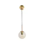 GLOBOSTAR® MADISON 01427 Μοντέρνο Φωτιστικό Τοίχου - Απλίκα με Ντουί 1 x E27 AC 220-240V IP20 - Χρυσό & Μελί - Μ15 x Π25 x Υ65cm - Image 5