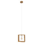 GLOBOSTAR® ELISE 01428 Μοντέρνο Κρεμαστό Φωτιστικό Οροφής με Ντουί 1 x E27 AC 220-240V IP20 - Μπεζ & Λευκό - Μ8 x Π8 x Υ23cm - Image 2