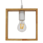 GLOBOSTAR® ELISE 01428 Μοντέρνο Κρεμαστό Φωτιστικό Οροφής με Ντουί 1 x E27 AC 220-240V IP20 - Μπεζ & Λευκό - Μ8 x Π8 x Υ23cm - Image 3