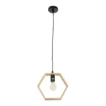 GLOBOSTAR® ELISE 01429 Μοντέρνο Κρεμαστό Φωτιστικό Οροφής με Ντουί 1 x E27 AC 220-240V IP20 - Μπεζ & Μαύρο - Μ26 x Π8 x Υ25cm - Image 4
