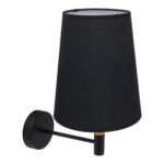 GLOBOSTAR® LYDFORD 01432 Μοντέρνο Φωτιστικό Τοίχου - Απλίκα με Ντουί 1 x E27 AC 220-240V IP20 - Μαύρο & Μπεζ - Μ20 x Π28 x Υ36cm - Image 4