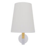 GLOBOSTAR® LYDFORD 01433 Μοντέρνο Φωτιστικό Τοίχου - Απλίκα με Ντουί 1 x E27 AC 220-240V IP20 - Λευκό & Μπέζ - Μ20 x Π28 x Υ36cm - Image 5