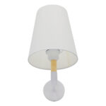 GLOBOSTAR® LYDFORD 01433 Μοντέρνο Φωτιστικό Τοίχου - Απλίκα με Ντουί 1 x E27 AC 220-240V IP20 - Λευκό & Μπέζ - Μ20 x Π28 x Υ36cm - Image 6