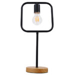 GLOBOSTAR® HONOR SQUARE 01435 Μοντέρνο Επιτραπέζιο Φωτιστικό Πορτατίφ με Ντουί 1 x E27 AC 220-240V IP20 - Μαύρο & Μπεζ - M20 x Π20 x Υ42cm - Image 4
