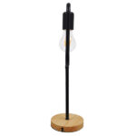 GLOBOSTAR® HONOR SQUARE 01435 Μοντέρνο Επιτραπέζιο Φωτιστικό Πορτατίφ με Ντουί 1 x E27 AC 220-240V IP20 - Μαύρο & Μπεζ - M20 x Π20 x Υ42cm - Image 5
