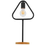 GLOBOSTAR® HONOR TRIANGLE 01436 Μοντέρνο Επιτραπέζιο Φωτιστικό Πορτατίφ με Ντουί 1 x E27 AC 220-240V IP20 - Μαύρο & Μπεζ - M20 x Π20 x Υ40cm - Image 4