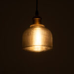 GLOBOSTAR® SEGRETO 01449 Vintage Κρεμαστό Φωτιστικό Οροφής με Ντουί 1 x E27 AC 220-240V IP20 - Γκρι & Χρυσό - Μ14 x Π14 x Υ18cm - Image 3