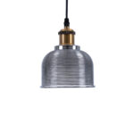 GLOBOSTAR® SEGRETO 01449 Vintage Κρεμαστό Φωτιστικό Οροφής με Ντουί 1 x E27 AC 220-240V IP20 - Γκρι & Χρυσό - Μ14 x Π14 x Υ18cm - Image 5
