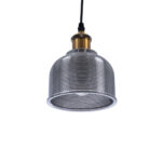 GLOBOSTAR® SEGRETO 01449 Vintage Κρεμαστό Φωτιστικό Οροφής με Ντουί 1 x E27 AC 220-240V IP20 - Γκρι & Χρυσό - Μ14 x Π14 x Υ18cm - Image 6