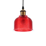 GLOBOSTAR® SEGRETO 01450 Vintage Κρεμαστό Φωτιστικό Οροφής με Ντουί 1 x E27 AC 220-240V IP20 - Κόκκινο & Χρυσό - Μ14 x Π14 x Υ18cm - Image 2