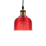 GLOBOSTAR® SEGRETO 01450 Vintage Κρεμαστό Φωτιστικό Οροφής με Ντουί 1 x E27 AC 220-240V IP20 - Κόκκινο & Χρυσό - Μ14 x Π14 x Υ18cm - Image 5