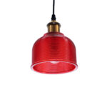 GLOBOSTAR® SEGRETO 01450 Vintage Κρεμαστό Φωτιστικό Οροφής με Ντουί 1 x E27 AC 220-240V IP20 - Κόκκινο & Χρυσό - Μ14 x Π14 x Υ18cm - Image 6