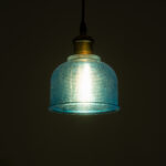 GLOBOSTAR® SEGRETO 01452 Vintage Κρεμαστό Φωτιστικό Οροφής με Ντουί 1 x E27 AC 220-240V IP20 - Μπλε & Χρυσό - Μ14 x Π14 x Υ18cm - Image 3
