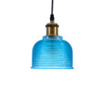 GLOBOSTAR® SEGRETO 01452 Vintage Κρεμαστό Φωτιστικό Οροφής με Ντουί 1 x E27 AC 220-240V IP20 - Μπλε & Χρυσό - Μ14 x Π14 x Υ18cm - Image 5