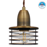 GLOBOSTAR® MANHATTAN 01454 Μοντέρνο Κρεμαστό Φωτιστικό Οροφής με Ντουί 1 x E27 AC 220-240V IP20 - Μπρούτζινο - Μ11 x Π11 x Υ14cm