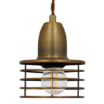 GLOBOSTAR® MANHATTAN 01454 Μοντέρνο Κρεμαστό Φωτιστικό Οροφής με Ντουί 1 x E27 AC 220-240V IP20 - Μπρούτζινο - Μ11 x Π11 x Υ14cm - Image 5