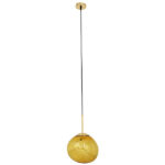 GLOBOSTAR® DIXAR 01462 Μοντέρνο Κρεμαστό Φωτιστικό Οροφής με Ντουί 1 x E27 AC 220-240V IP20 - Χρυσό Φιμέ - Μ28 x Π28 x Υ40cm - Image 3
