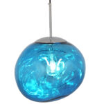 GLOBOSTAR® DIXAR 01467 Μοντέρνο Κρεμαστό Φωτιστικό Οροφής με Ντουί 1 x E27 AC 220-240V IP20 - Μπλε & Ασημί - Μ36 x Π36 x Υ45cm - Image 2