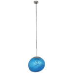 GLOBOSTAR® DIXAR 01467 Μοντέρνο Κρεμαστό Φωτιστικό Οροφής με Ντουί 1 x E27 AC 220-240V IP20 - Μπλε & Ασημί - Μ36 x Π36 x Υ45cm - Image 3