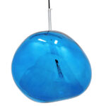 GLOBOSTAR® DIXAR 01467 Μοντέρνο Κρεμαστό Φωτιστικό Οροφής με Ντουί 1 x E27 AC 220-240V IP20 - Μπλε & Ασημί - Μ36 x Π36 x Υ45cm - Image 5