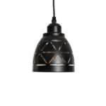 GLOBOSTAR® COOLIE 01475 Μοντέρνο Κρεμαστό Φωτιστικό Οροφής με Ντουί 1 x E27 AC 220-240V IP20 - Μαύρο & Χρυσό - Μ13 x Π13 x Υ14cm - Image 5