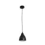 GLOBOSTAR® COOLIE 01476 Μοντέρνο Κρεμαστό Φωτιστικό Οροφής με Ντουί 1 x E27 AC 220-240V IP20 - Μαύρο & Ασημί - Μ12.5 x Π12.5 x Υ11.5cm - Image 4