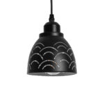 GLOBOSTAR® COOLIE 01482 Μοντέρνο Κρεμαστό Φωτιστικό Οροφής με Ντουί 1 x E27 AC 220-240V IP20 - Μαύρο & Ασημί - Μ12.5 x Π12.5 x Υ11.5cm - Image 2