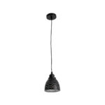GLOBOSTAR® COOLIE 01482 Μοντέρνο Κρεμαστό Φωτιστικό Οροφής με Ντουί 1 x E27 AC 220-240V IP20 - Μαύρο & Ασημί - Μ12.5 x Π12.5 x Υ11.5cm - Image 4