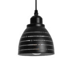 GLOBOSTAR® COOLIE 01483 Μοντέρνο Κρεμαστό Φωτιστικό Οροφής με Ντουί 1 x E27 AC 220-240V IP20 - Μαύρο & Ασημί - Μ12.5 x Π12.5 x Υ11.5cm - Image 2