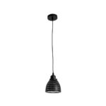 GLOBOSTAR® COOLIE 01483 Μοντέρνο Κρεμαστό Φωτιστικό Οροφής με Ντουί 1 x E27 AC 220-240V IP20 - Μαύρο & Ασημί - Μ12.5 x Π12.5 x Υ11.5cm - Image 4
