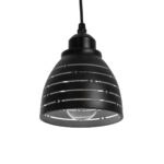 GLOBOSTAR® COOLIE 01483 Μοντέρνο Κρεμαστό Φωτιστικό Οροφής με Ντουί 1 x E27 AC 220-240V IP20 - Μαύρο & Ασημί - Μ12.5 x Π12.5 x Υ11.5cm - Image 6